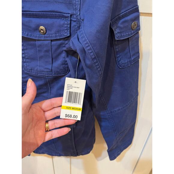 NWT Kensie Jeans Utility Cargo Military Jacket 5pkt Sz Medium Color: Lapis Blue - Picture 5 of 8